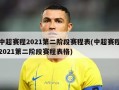 中超赛程2021第二阶段赛程表(中超赛程2021第二阶段赛程表格)